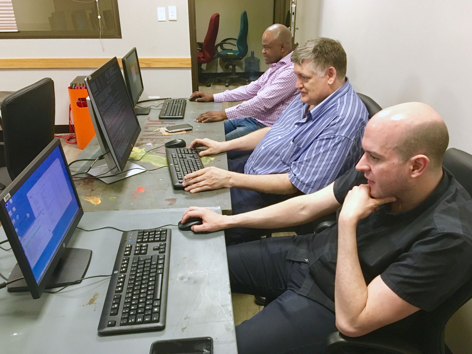 Broadcast operators in close-up training session